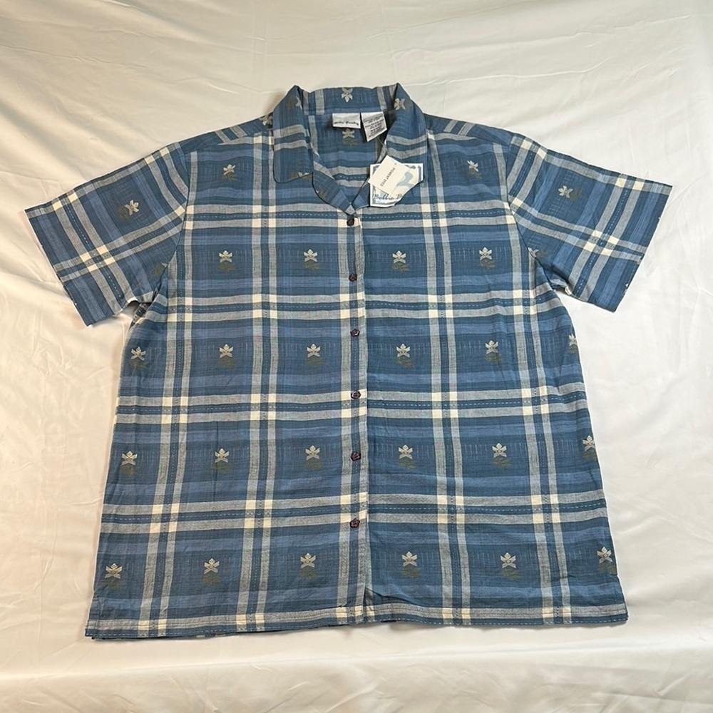 Bobbie Brooks Blue and White Plaid Casual Shirt